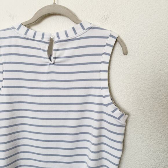 [Anthropologie] Maeve White Blue Striped Seashell Graphic Cropped Tank Top Sz XL - Picture 9 of 12